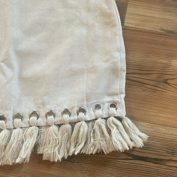 Belinda Beige Tassel Mini Skirt & Top - Picture 6 of 7
